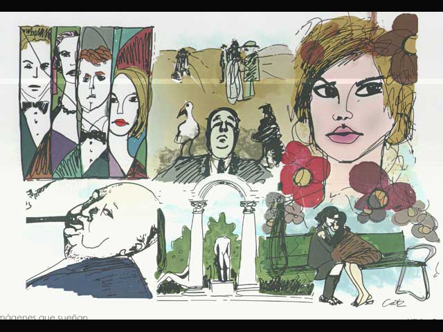 La violencia de la indiferencia -  tinta y acuarela de 0.55 x 0.35