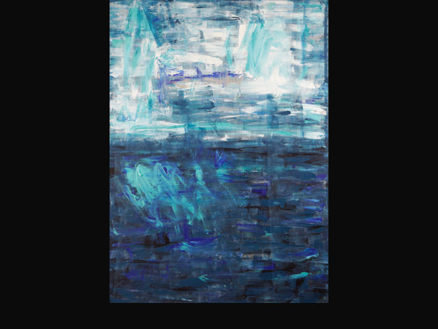 And the Sea and the Sky Decided to Burst into Blues – acrylic 2 x 1.5 M