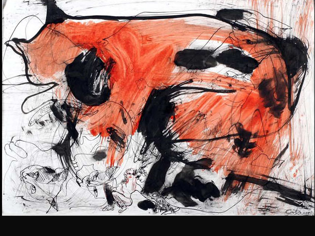 Implacable – ink 55 x 35 cm