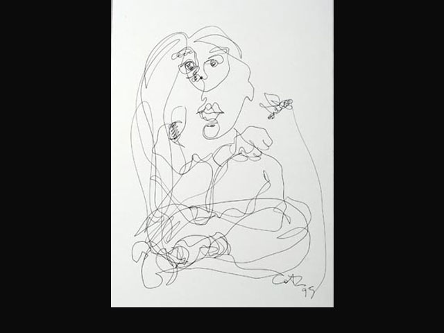 Daydreaming – ink 32 x 23 cm