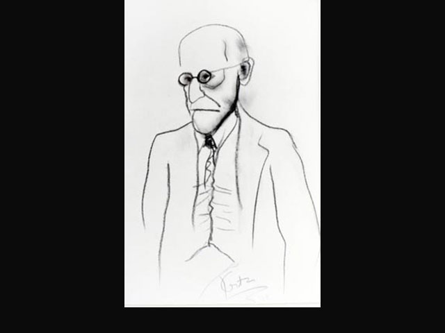 Freud Deep in Thought – charcoal 50 x 40 cm