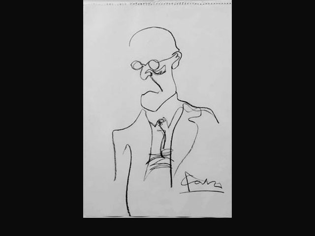 Freud Evenly Suspended Attention – charcoal technique 35 x 50 cm