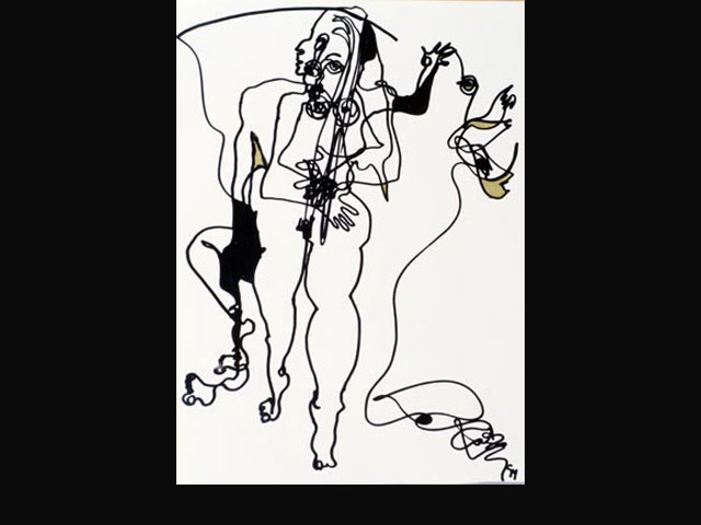 Despite it all, the river flows – ink 35 x 25 cm