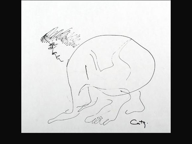 Before Leaping – ink 35 x 40 cm