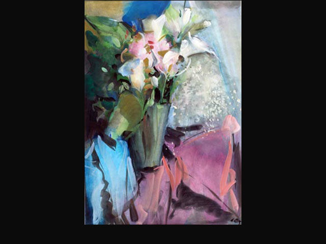 Afternoon with Flowers – watercolor 64 x 45 cm