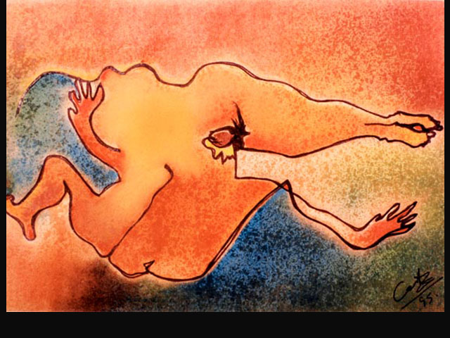 Let the Night Fall on our Hands – pastel 48 x 33 cm