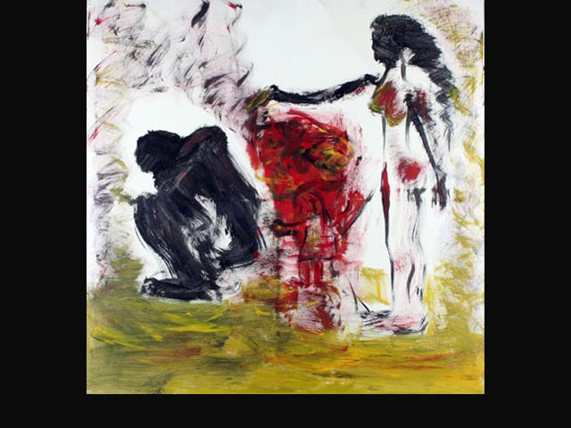 The Fire of Destruction – acrylic 100 x 100 cm