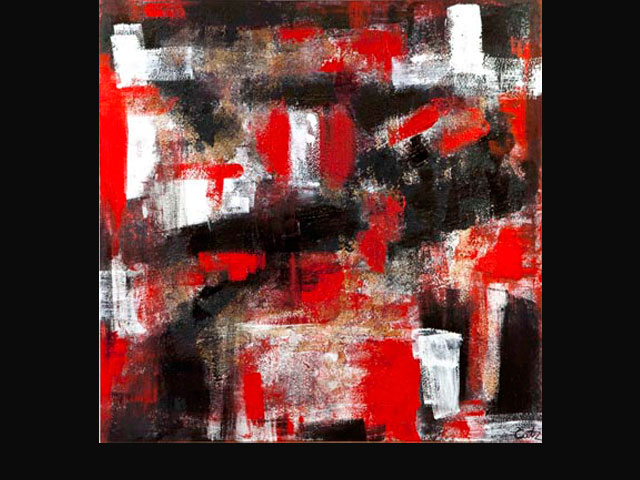 Crossed Fates – acrylic on canvas 1 x 1 M