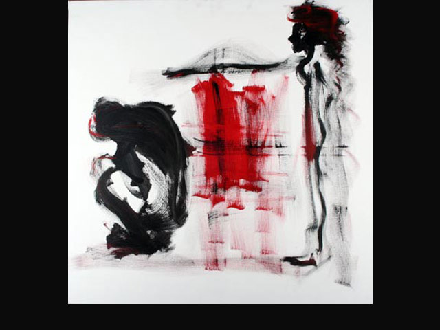 “Malentendido” acrílico 100x100 cm.