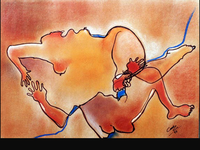 “Todo mi ser se ahueca para albergarte” pastel 48x33 cm.