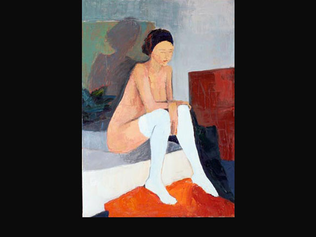 “Medias blancas 2” óleo 50x70 cm.